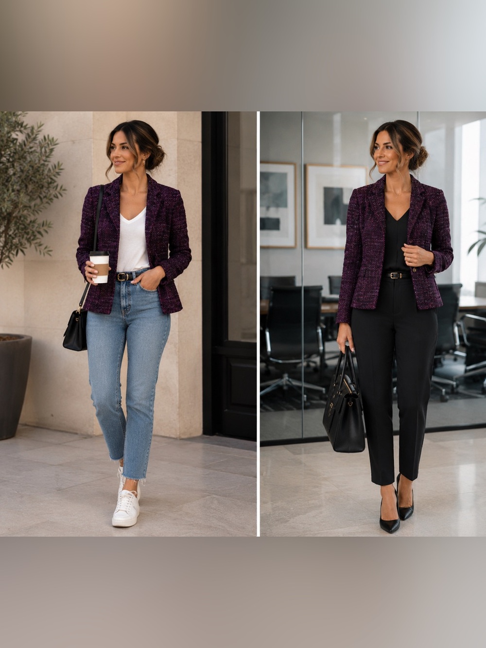 T Tahari Deep Purple Women's Blazer